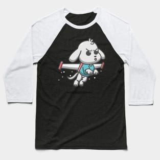 cute dog flying on robot wings Baseball T-Shirt